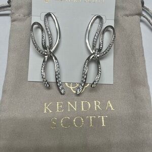 Kendra Scott Sasha Silver Crystal Bow Earrings
